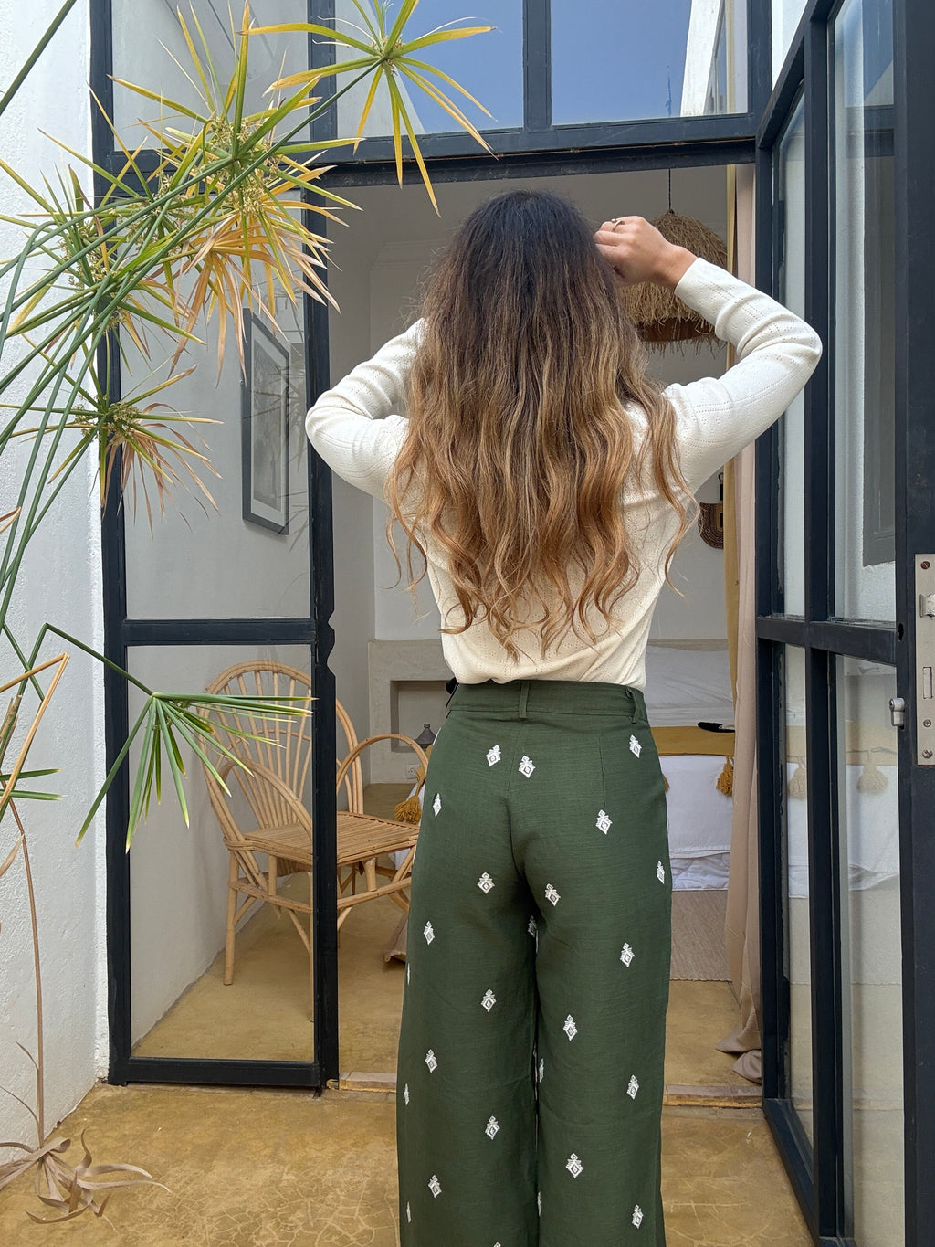 Lola Khaki Fluid Pants