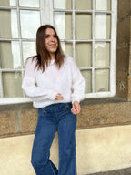 Punto Gaia De Mohair Y Lana Blanco