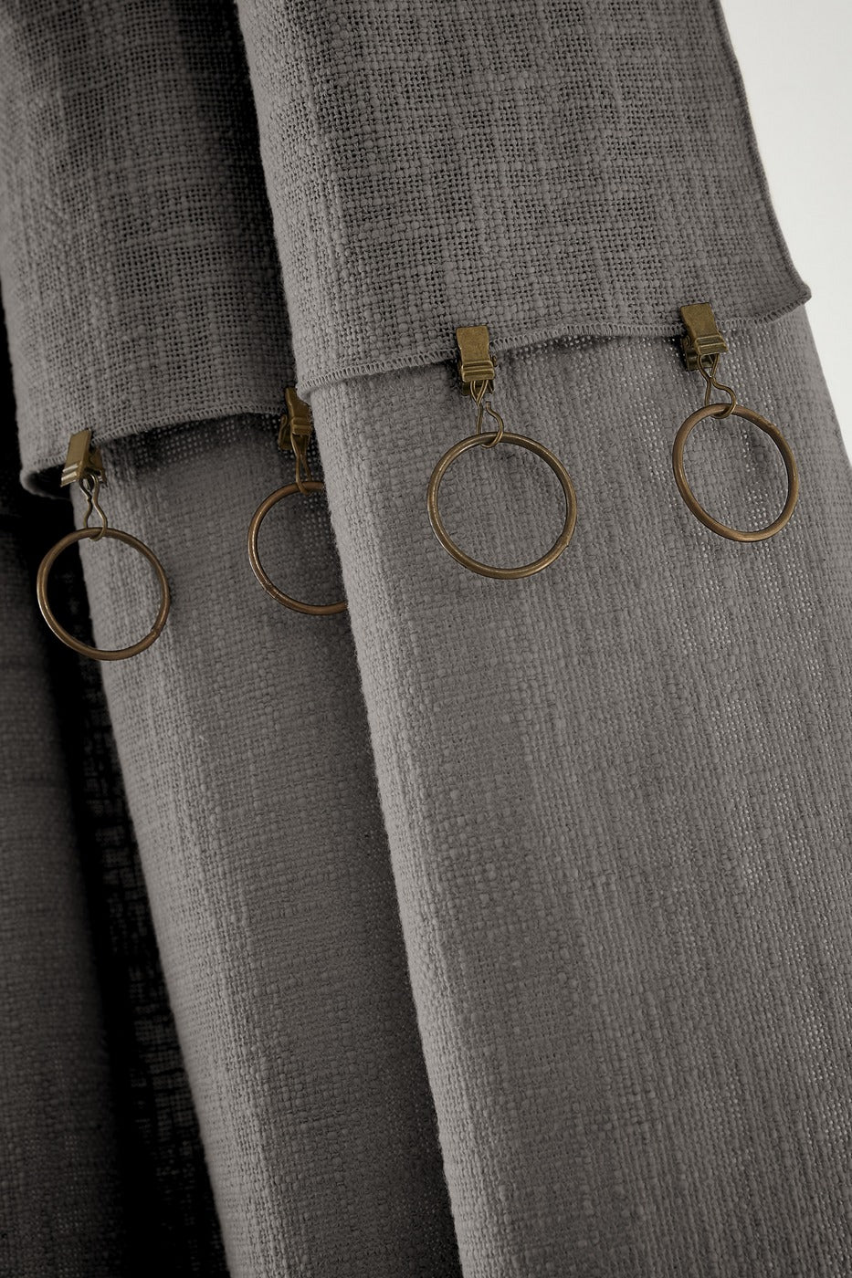 Slub Sixtine - Adjustable Curtain + Rings - Cotton - Slate