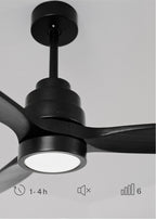 Wind Stylance - Ventilateur De Plafond 40W Silencieux 100% Bois - Noir