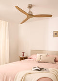 Wind Stylance - Ventilateur De Plafond 40W Silencieux 100% Bois - Nickel/Bois Clair