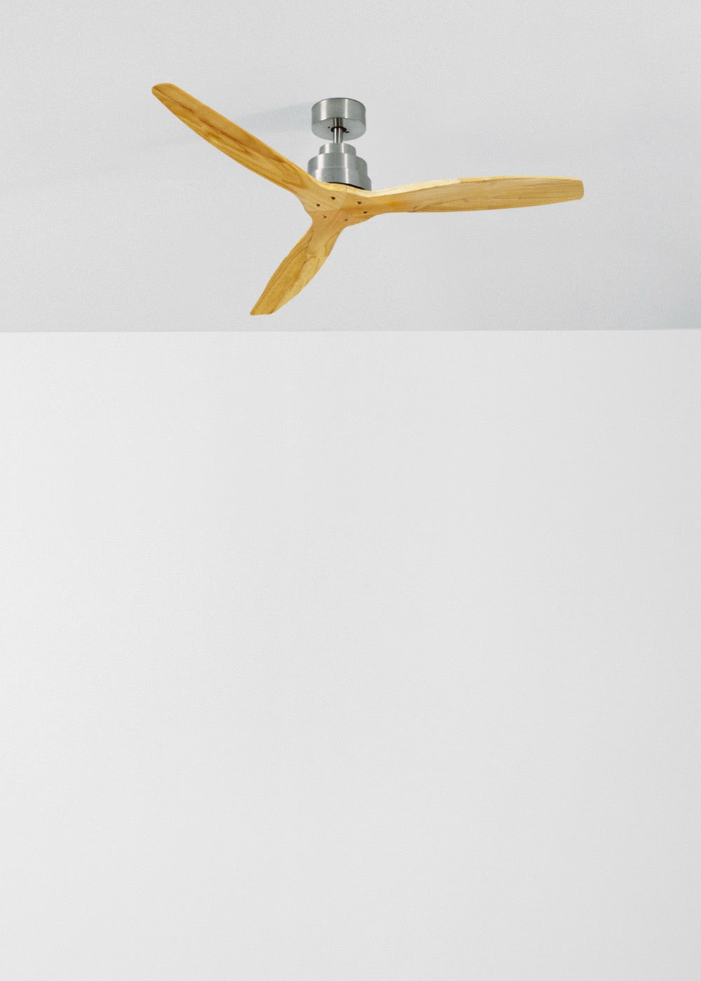Wind Stylance - Ventilateur De Plafond 40W Silencieux 100% Bois - Nickel/Bois Clair