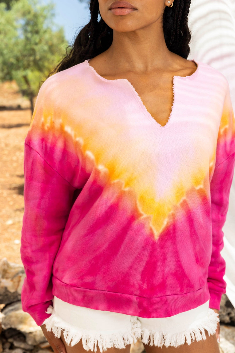 Sudadera rosa Paolo Tie And Dye