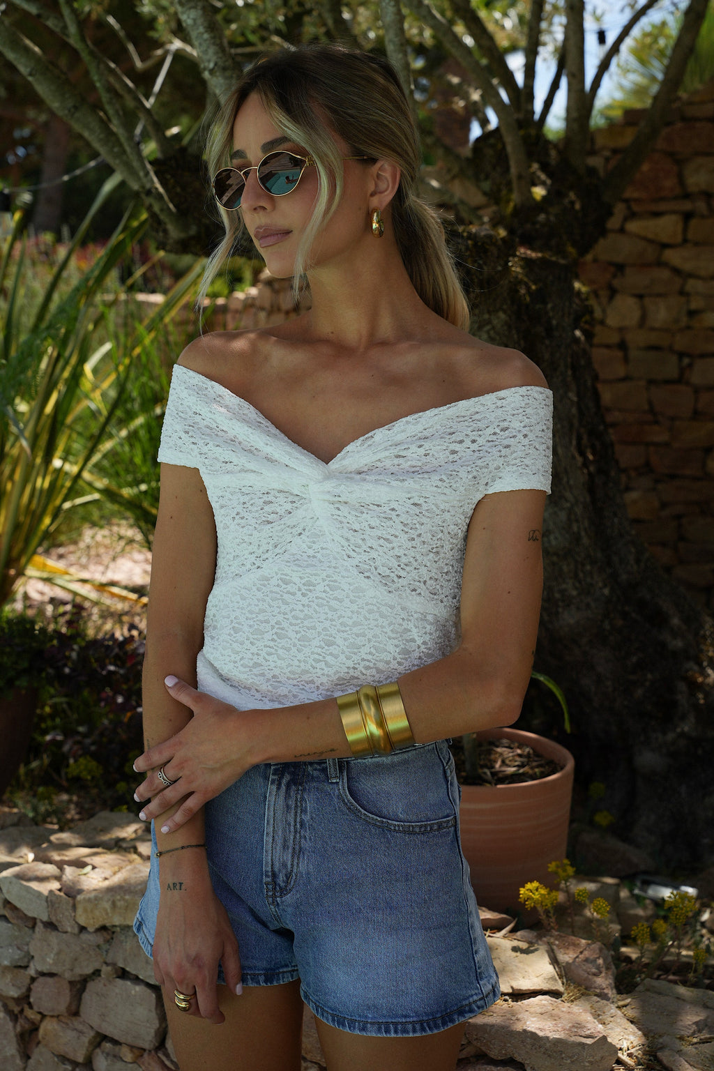 Catia Lace Top - White