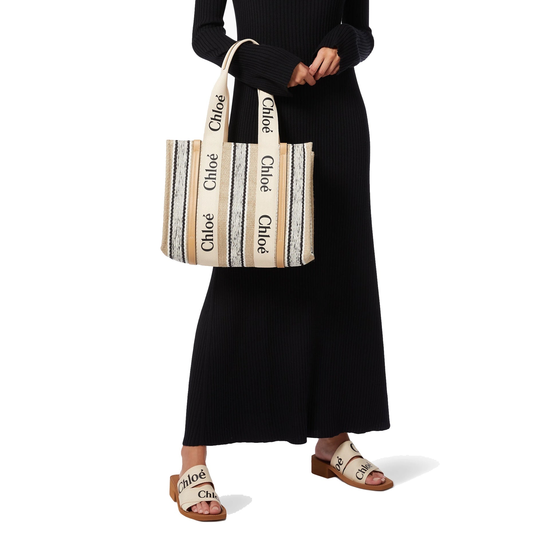 Chloe - Cabas Woody Medium - Femme - Beige