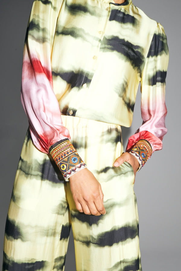 Chemise Darline Imprimé Funky Tie And Dye Fabriquée En Italie - Rouge