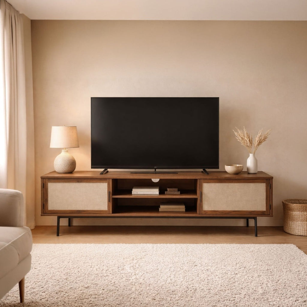 Jetson - TV Unit - Fabric & Walnut