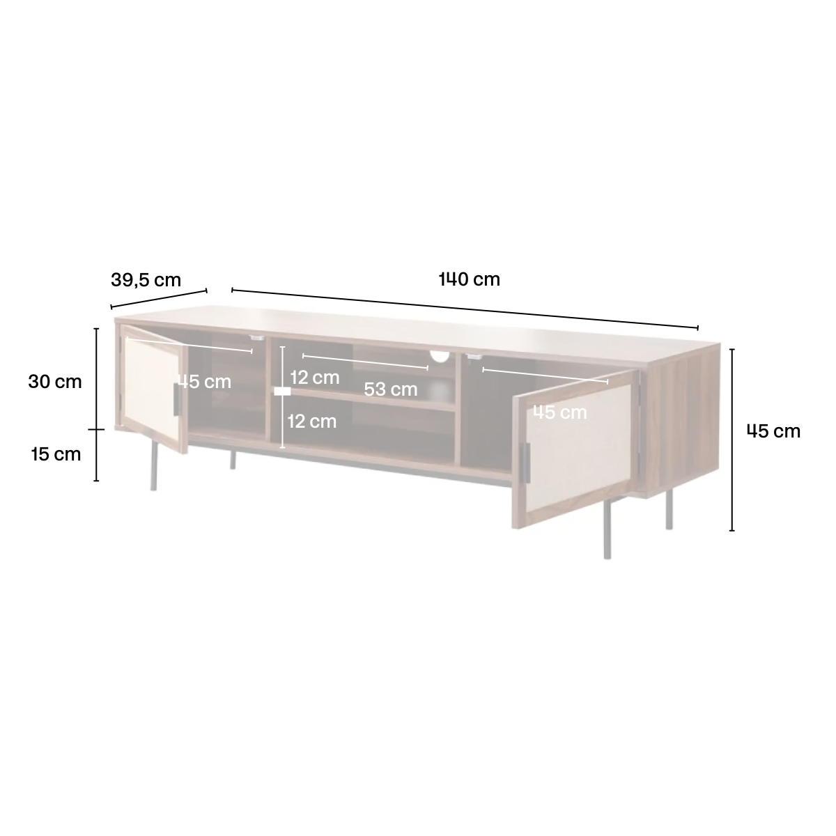 Jetson - TV Unit - Fabric & Walnut