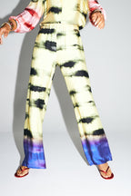 Pantalon Aurora Imprimé Funky Tie And Dye Fabriqué En Italie - Rouge