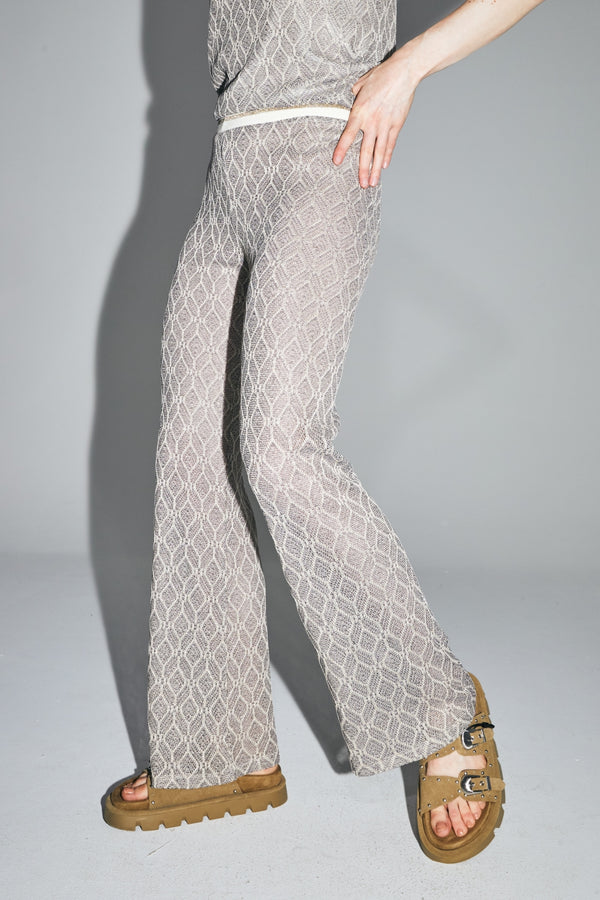 The Edwin Geo Knit Openwork Trousers Gold Black