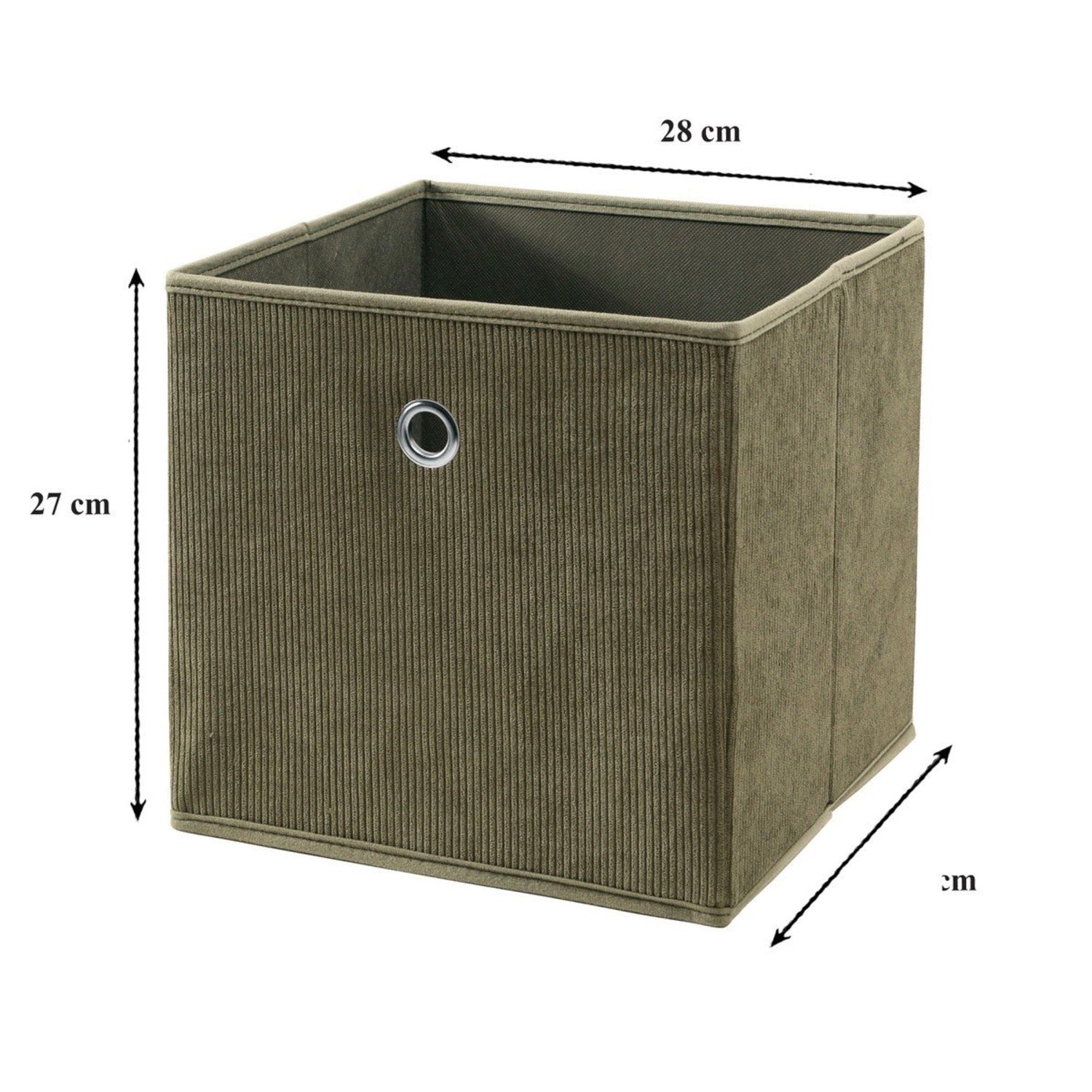 Cube Pliable Tissu Velours Côtelé Kaki - Vert Kaki