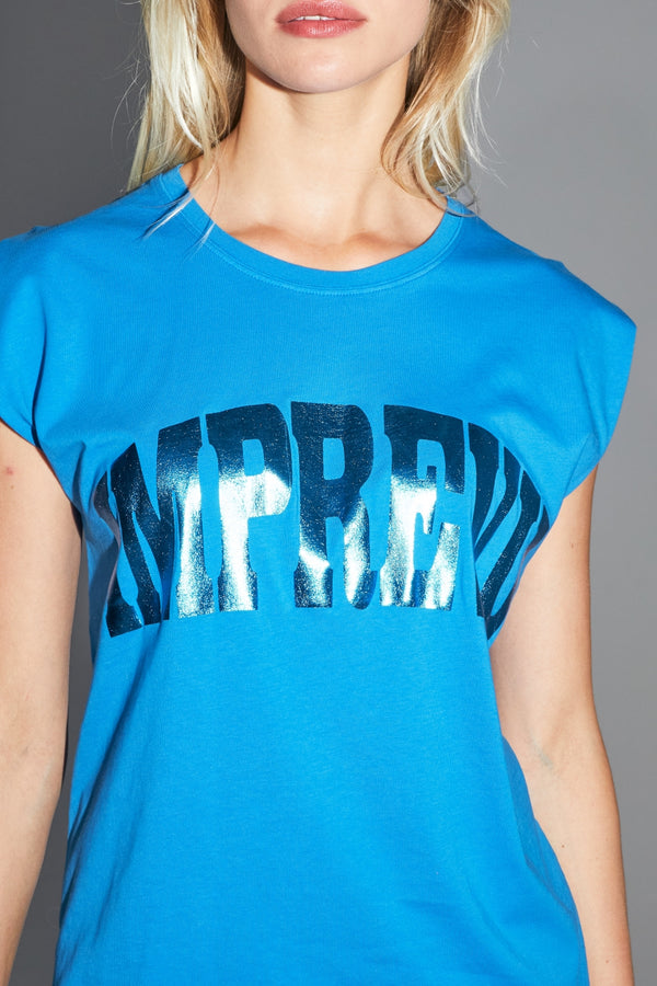 T-Shirt Robbie Foil aus Baumwolle Made in Portugal - Blau