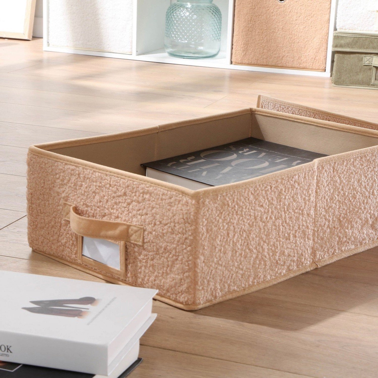 Boîte De Rangement - Tissu - Beige