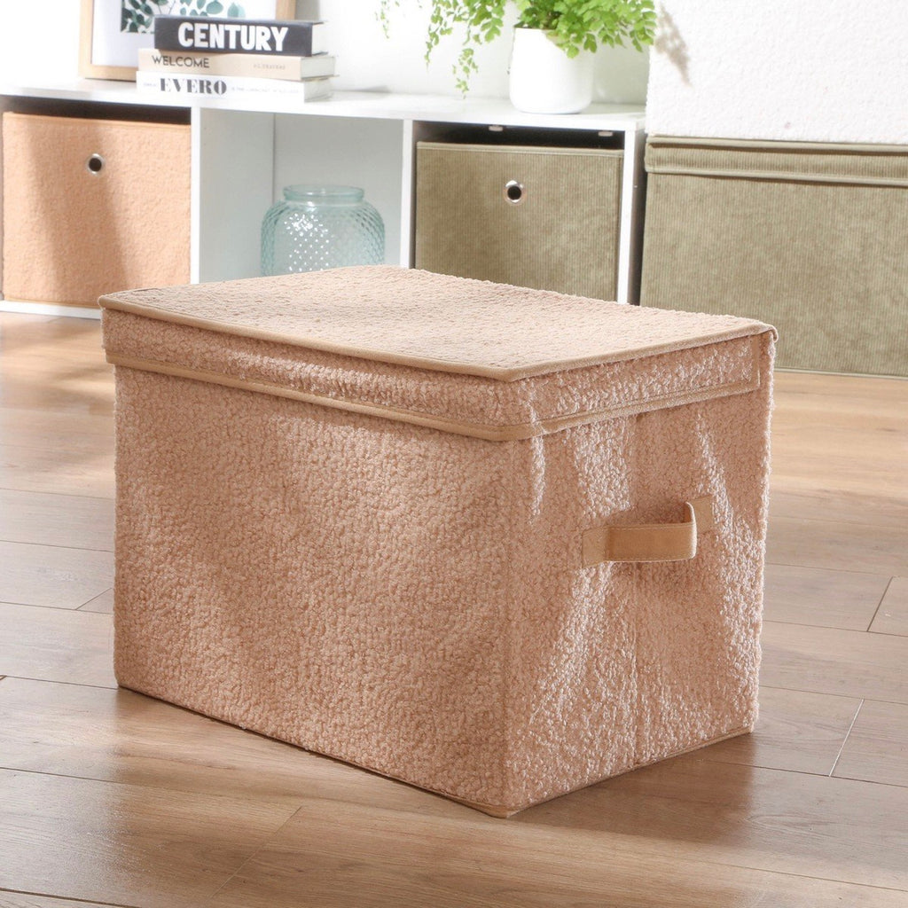 Boîte De Rangement - Tissu - Beige
