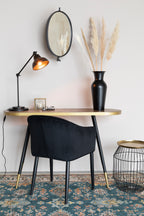 Lara - Miroir - Fer - Noir/Doré