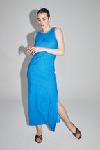 Vestido Largo Clara De Rizo Fabricado En Portugal - Azul