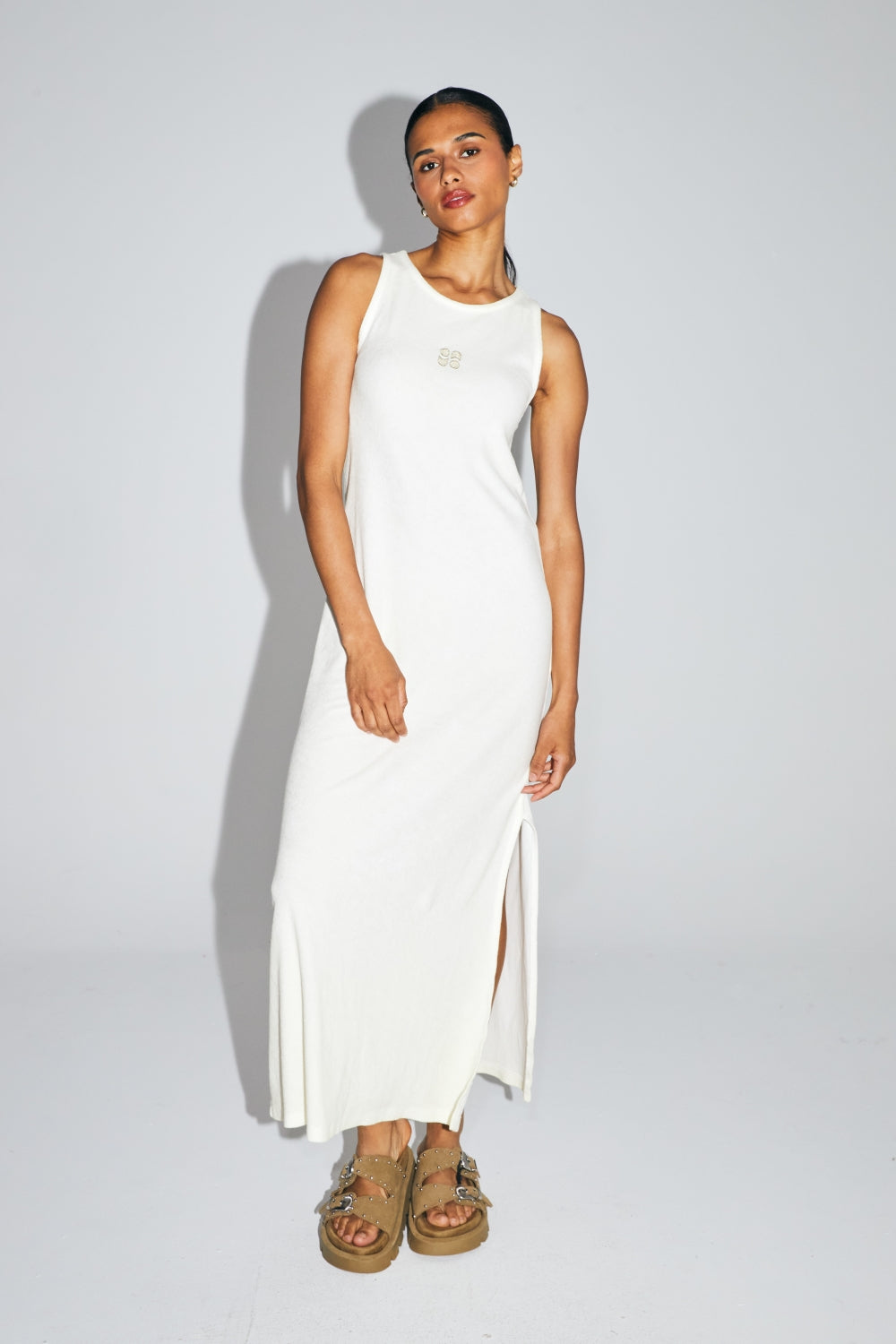 The Long Clara Terry Dress Off White Made In Portugal