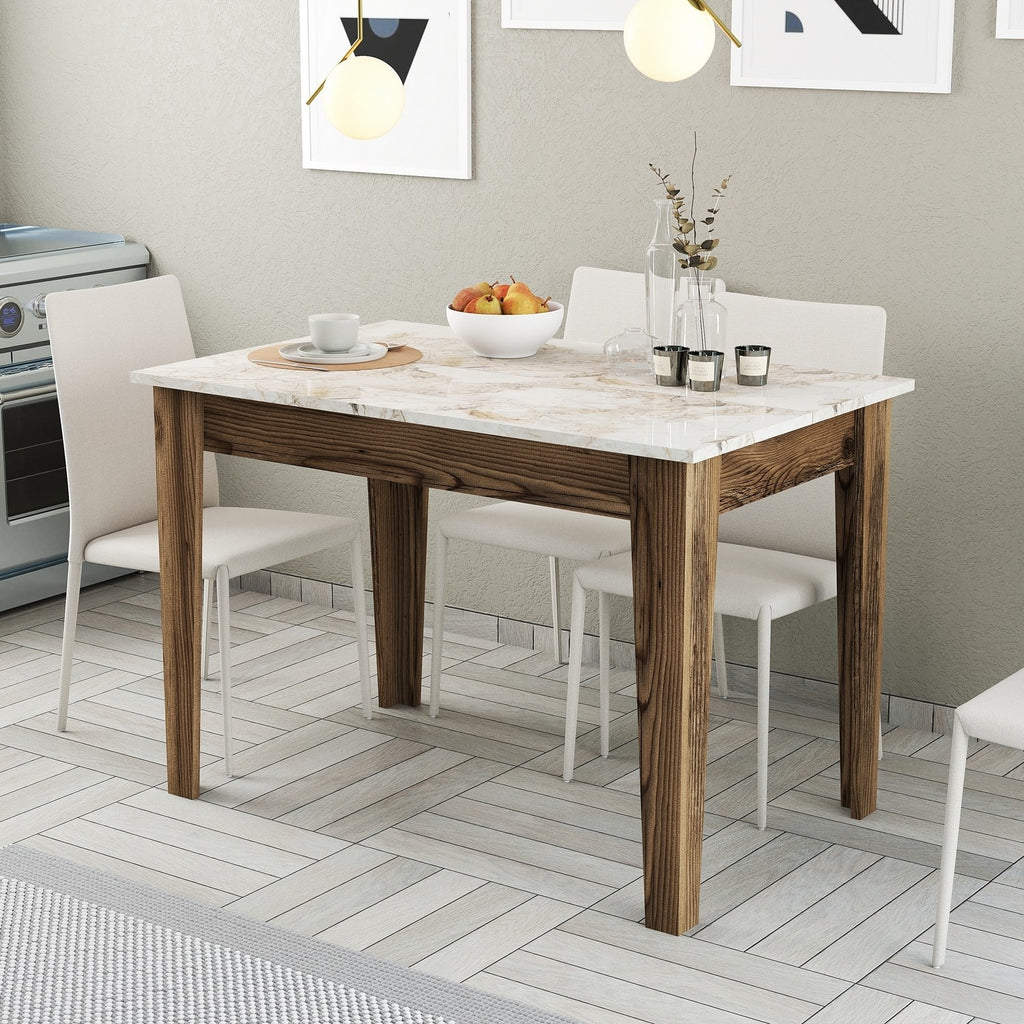 Kiev 506 Kitchen Table - Walnut / White