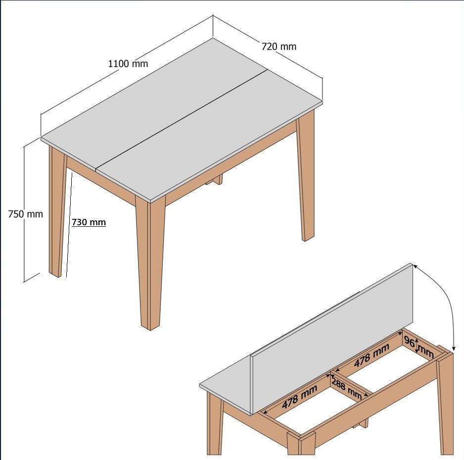 Kiev 512 Kitchen Table - White / Oak