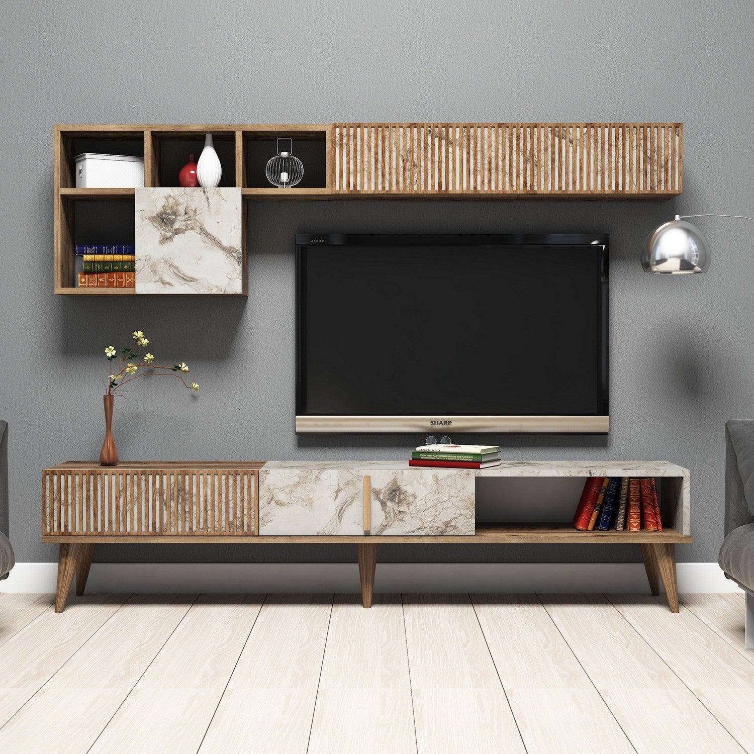 TV Units Milan - Walnut / White