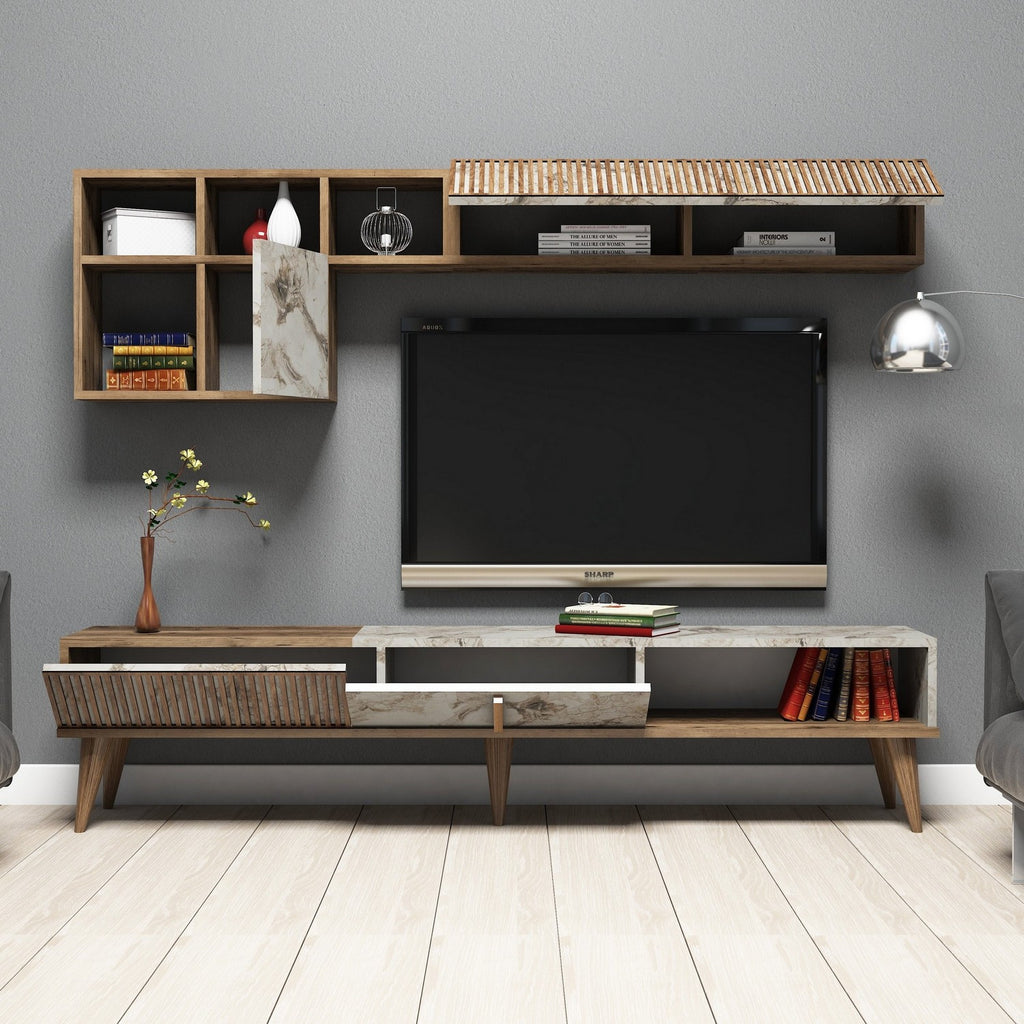 TV Units Milan - Walnut / White