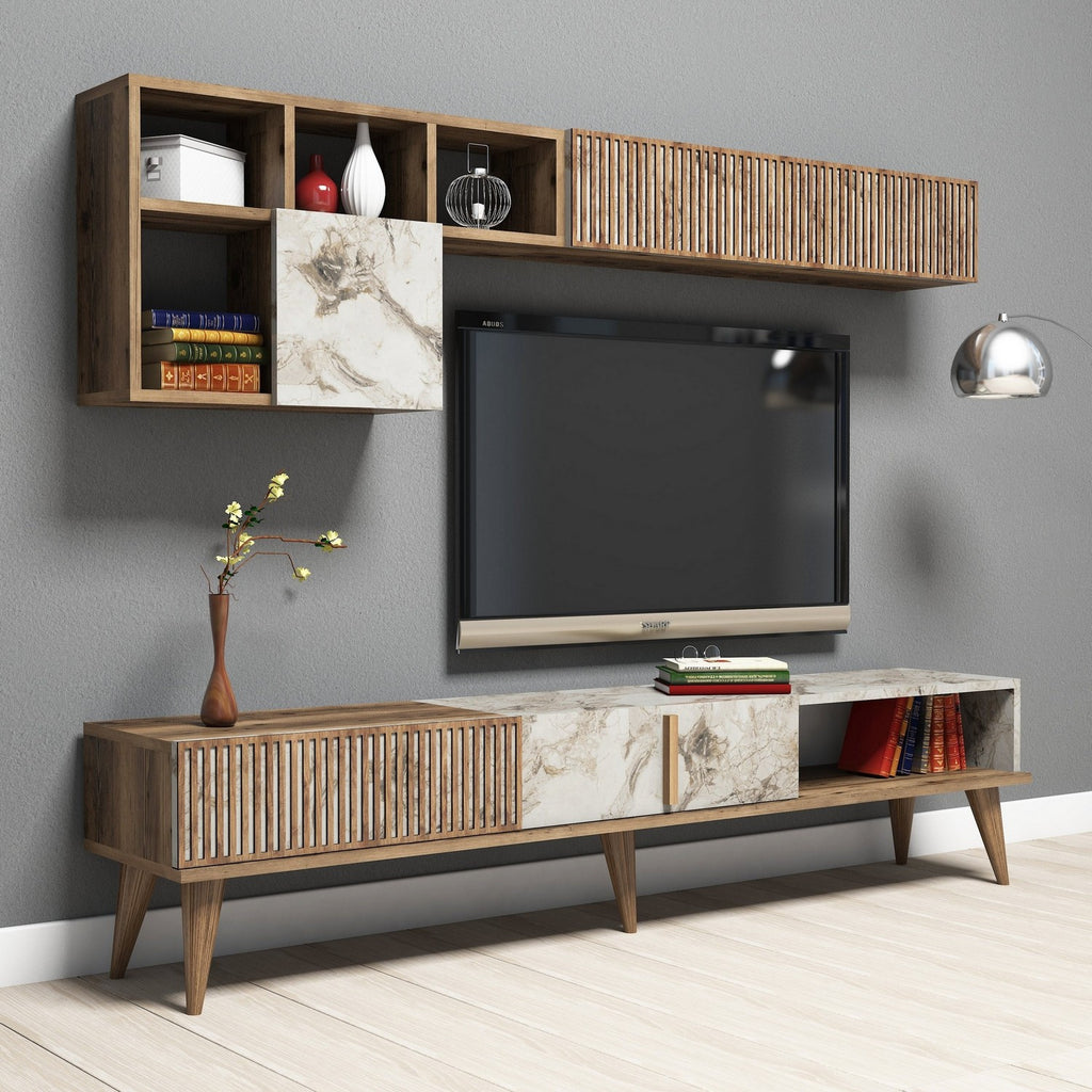 TV Units Milan - Walnut / White