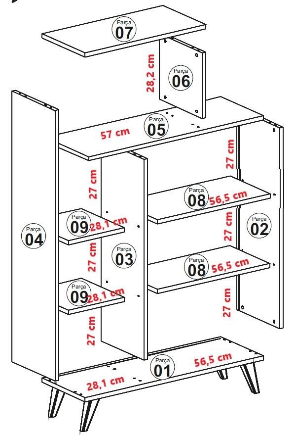 Bookcases Form - Walnut / White