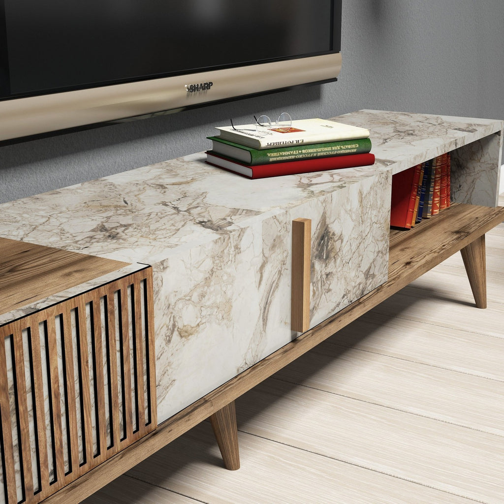 Conjuntos de Muebles de Salón Milan - Nogal / Blanco