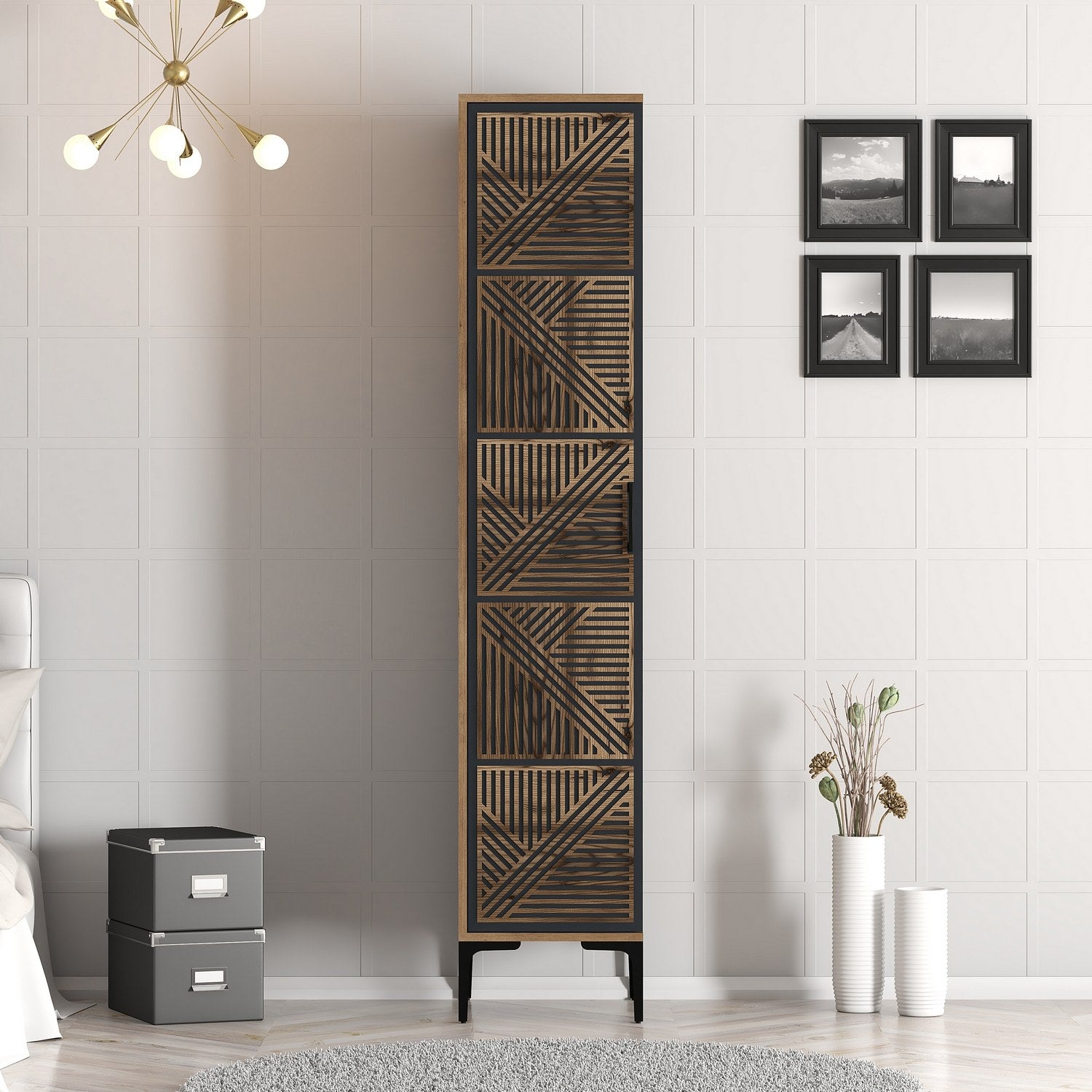 Wardrobes Kumsal P - Walnut / Anthracite
