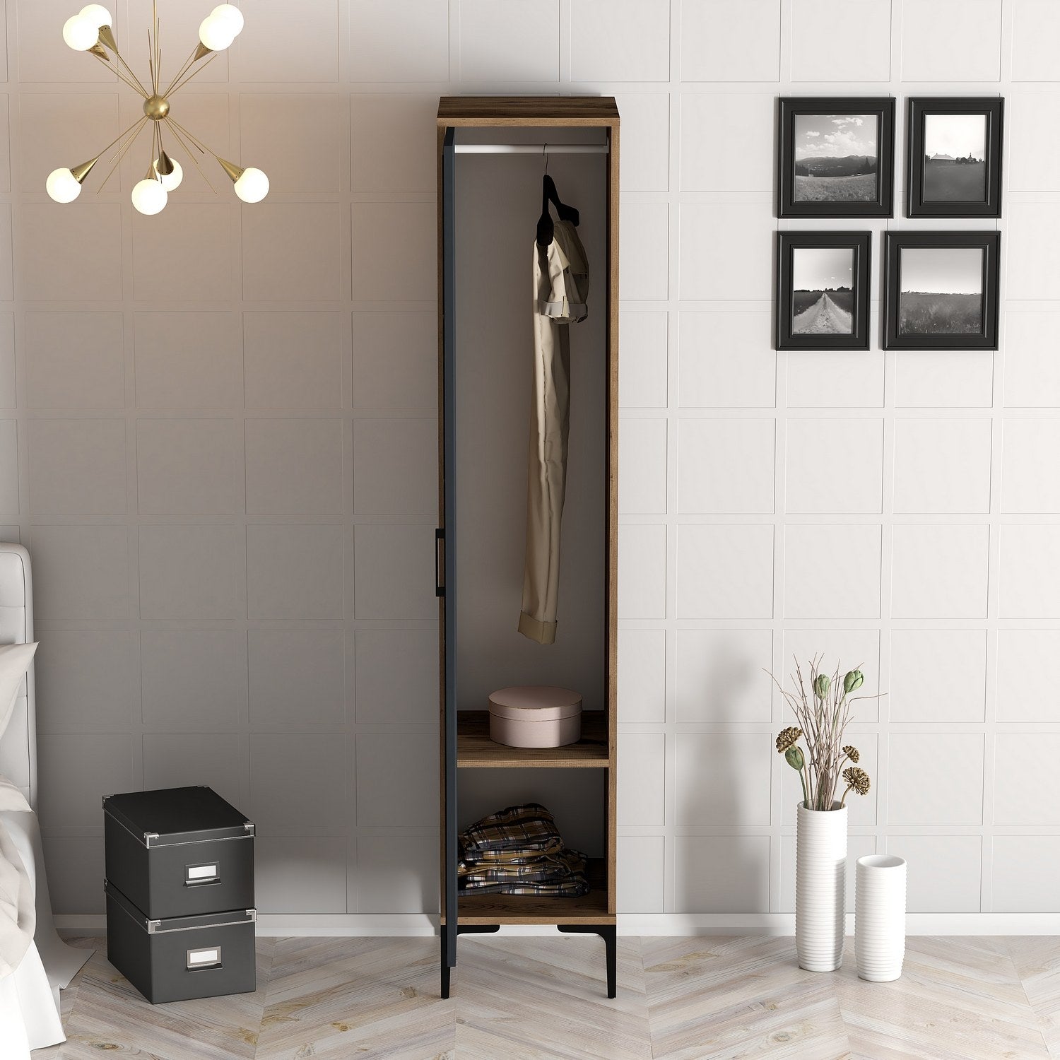 Wardrobes Kumsal P - Walnut / Anthracite