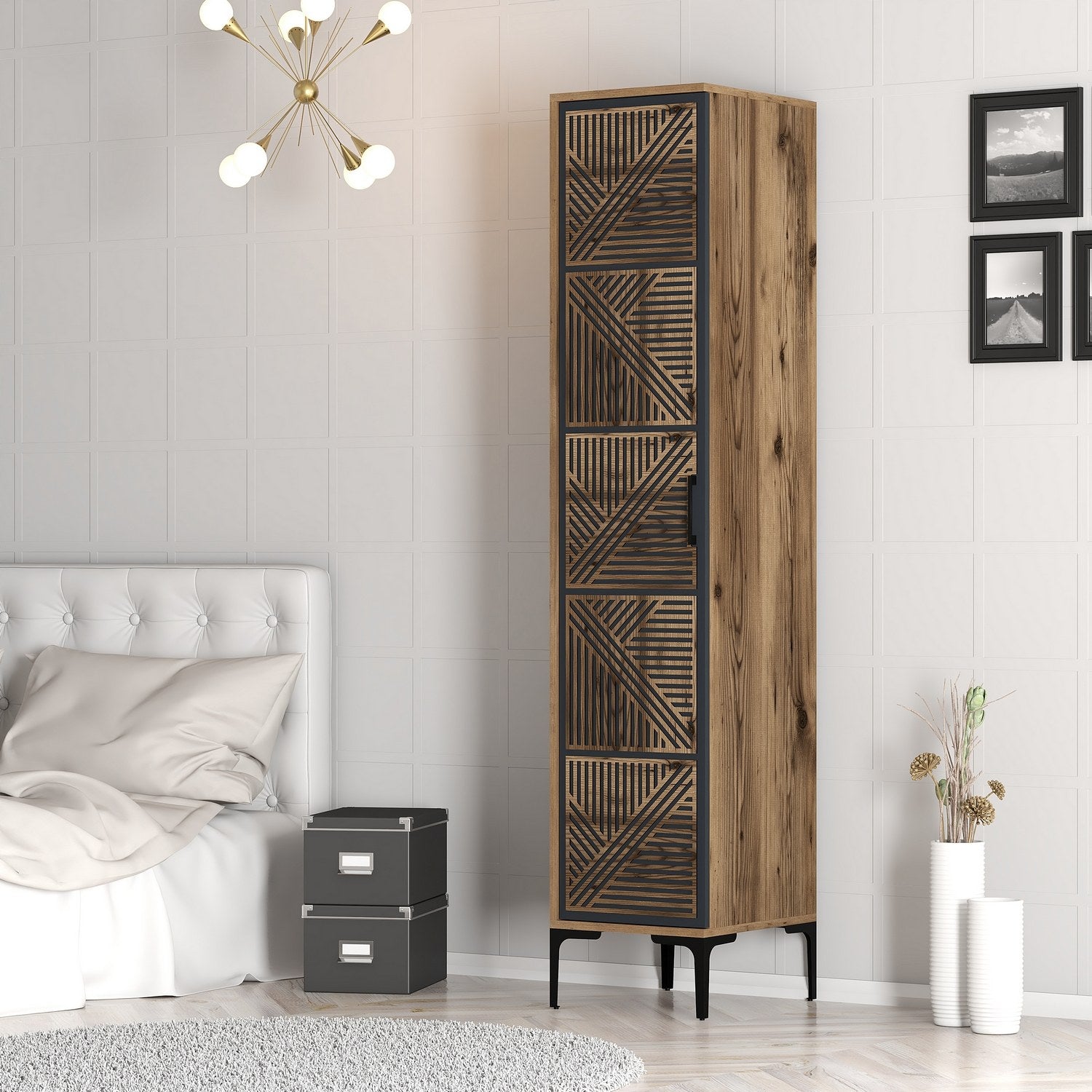 Wardrobes Kumsal P - Walnut / Anthracite