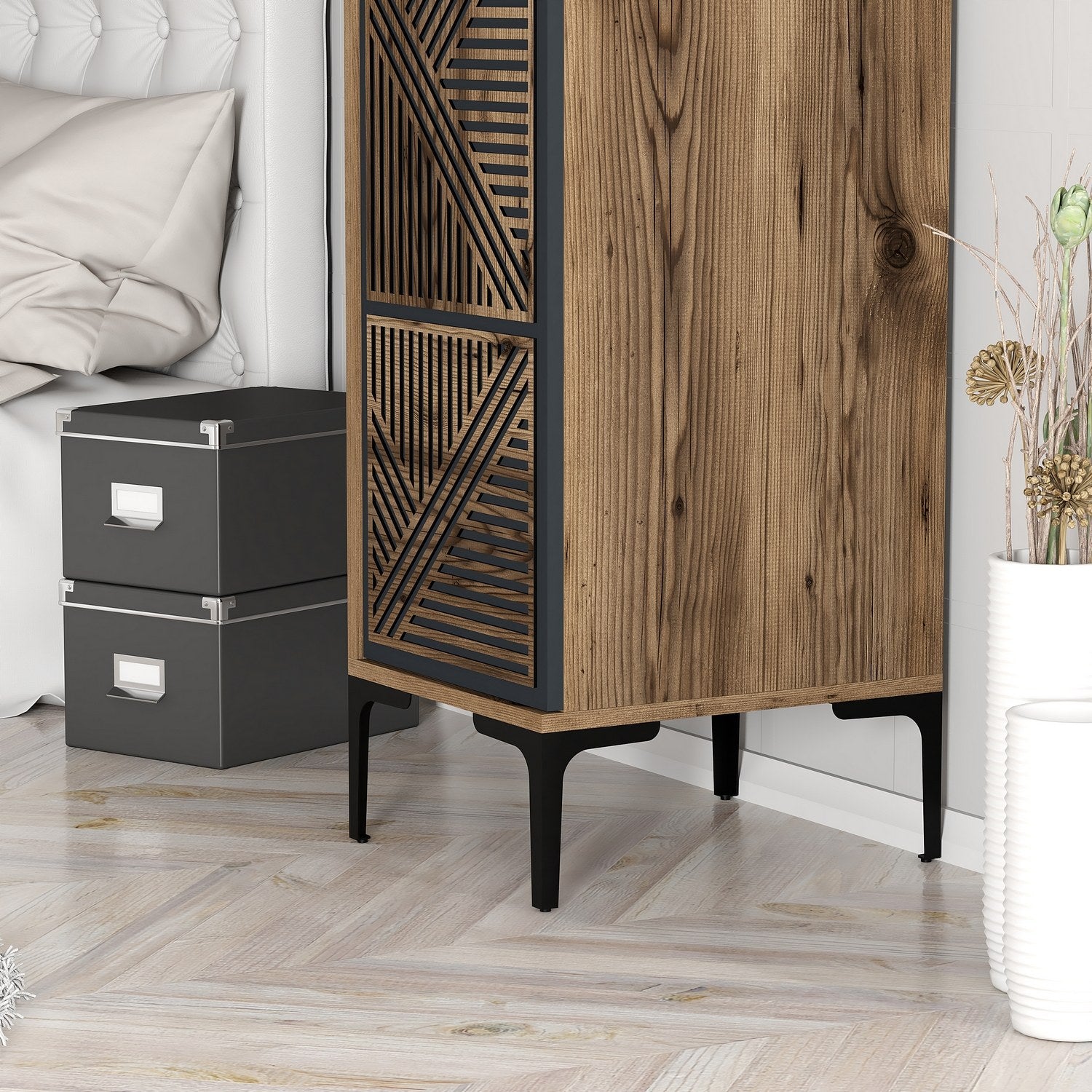 Wardrobes Kumsal P - Walnut / Anthracite