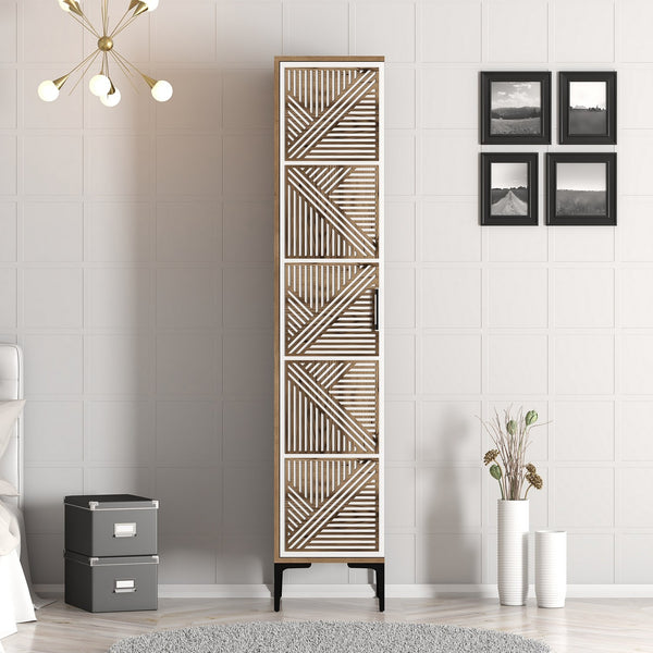 Armoire Kumsal P - Noyer / Blanc