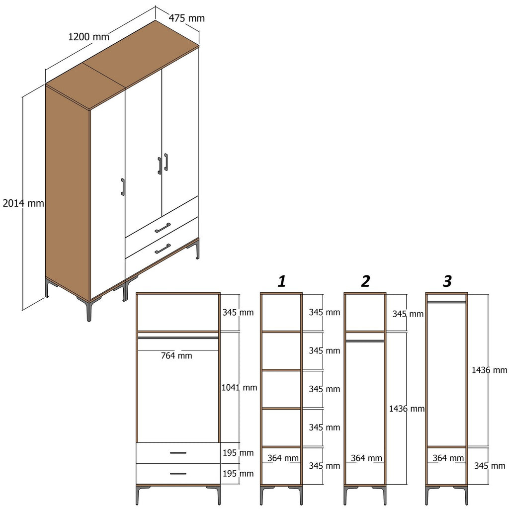 Armoire Kumsal Pt - Noyer