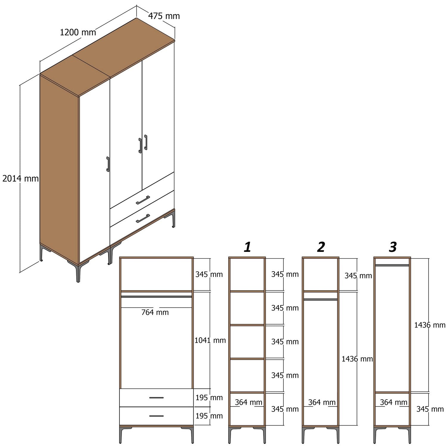 Armoire Kumsal Pt - Noyer