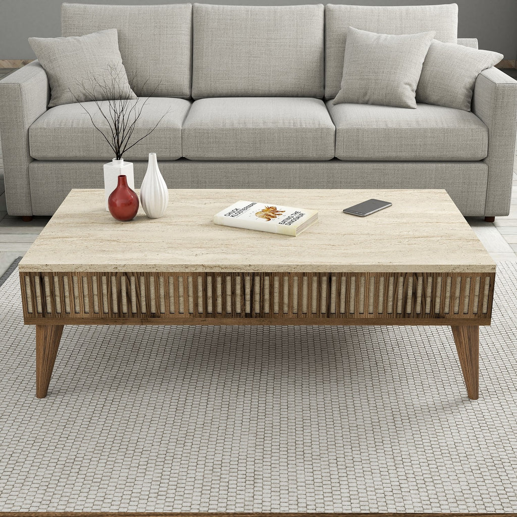 Coffee Tables Milan - Walnut / Travertine