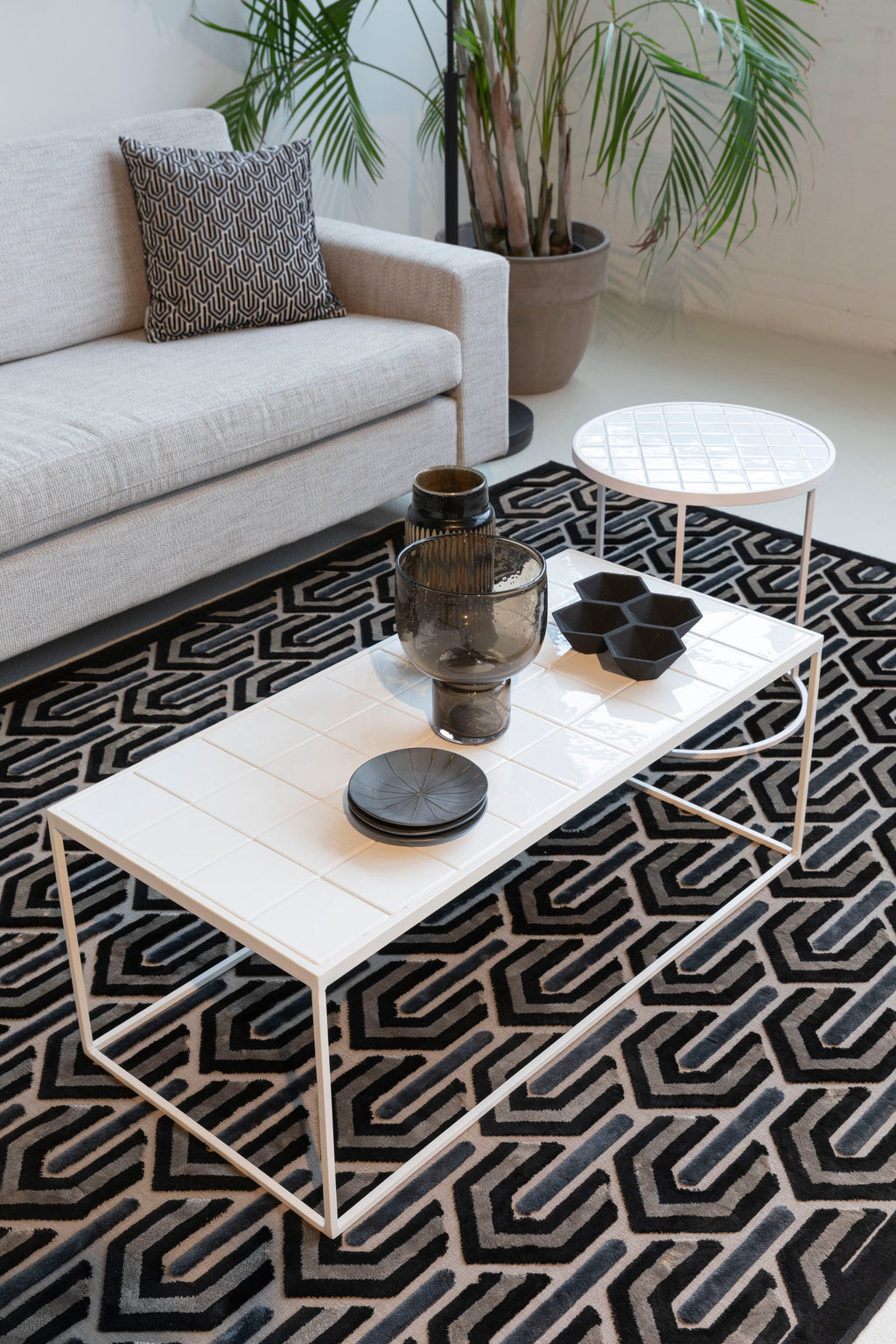 Glazed - Coffee Table - Ceramic - White