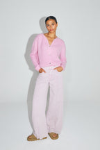 Le Cardigan Angelo Baby Alpaga Bubble Rose Fabriqué En Italie