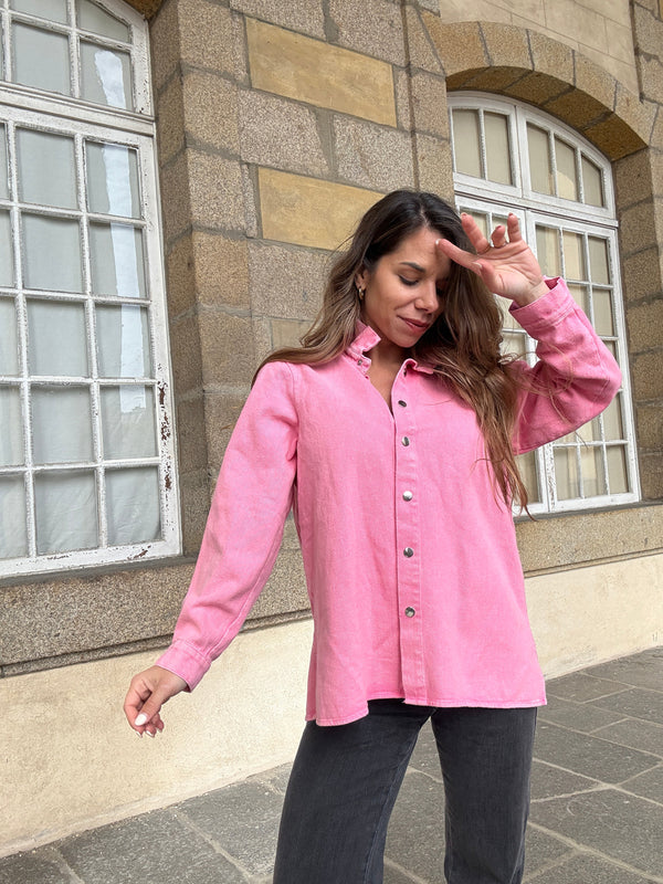 Chaqueta vaquera Celeste rosa caramelo