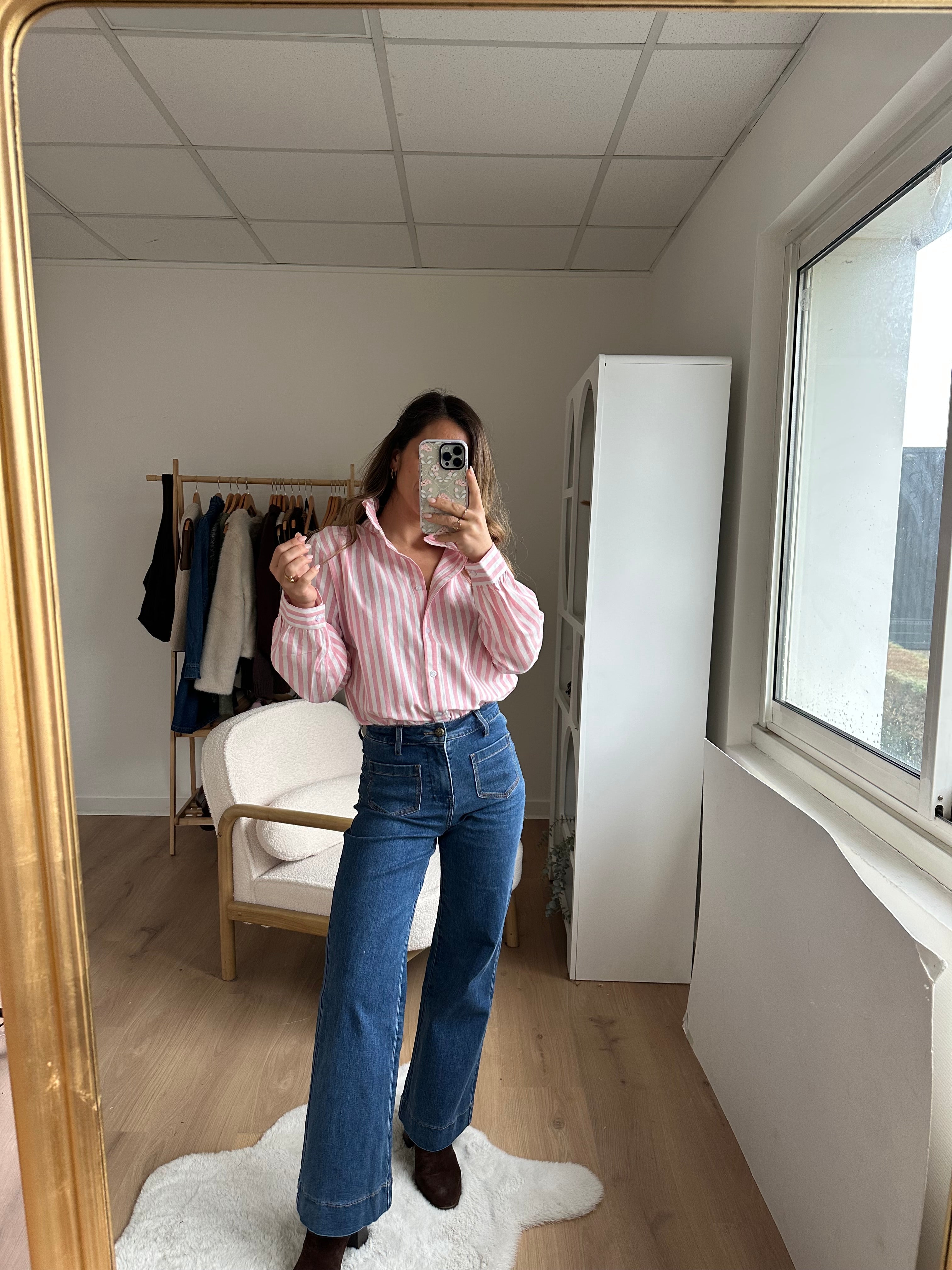 Colette Pink And White Striped Blouse