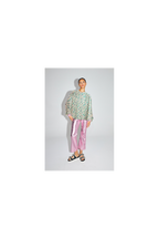 Chemise PaoImprimé Gypsy Fleuri Rose Et Jaune Fabriquée En Italie - Vert