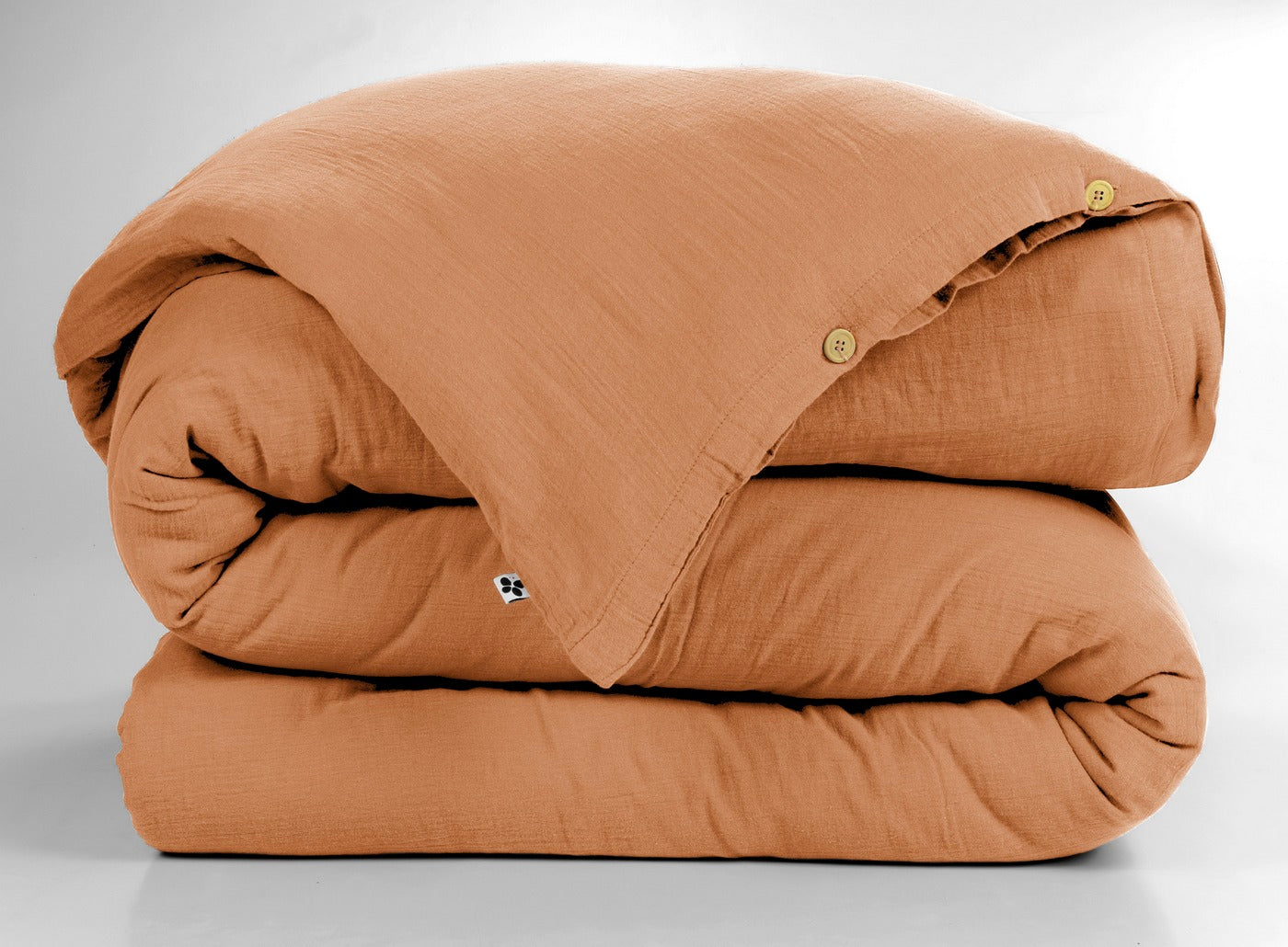 Gaïa - Housse De Couette - Double Gaze De Coton Unie - Abricot