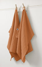 Gaïa - Lot De Essuie-Mains - Double Gaze De Coton Unie - Abricot