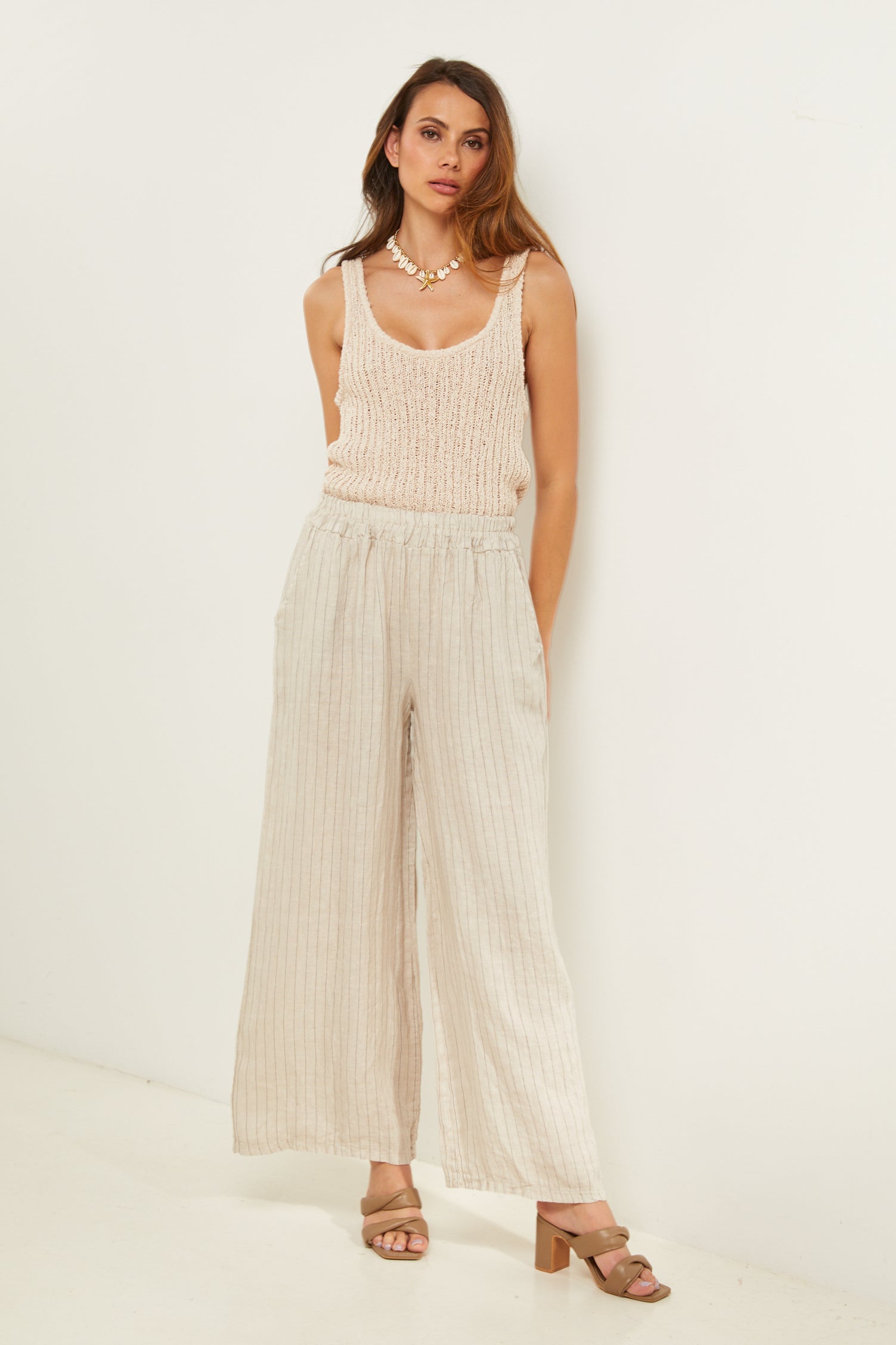 Trousers - Beige - Women