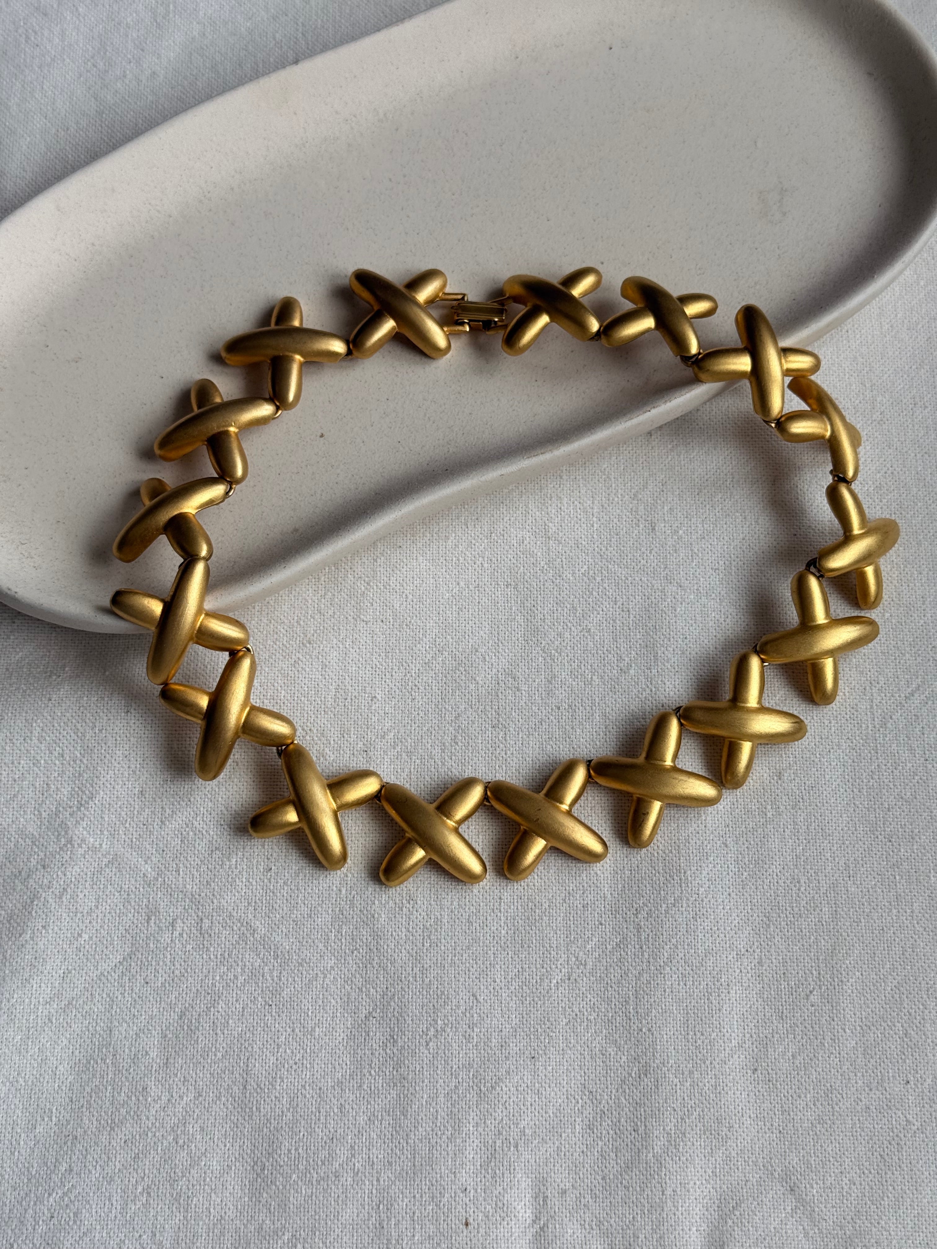 Collar Dorado Vintage - Eslabones Cruz