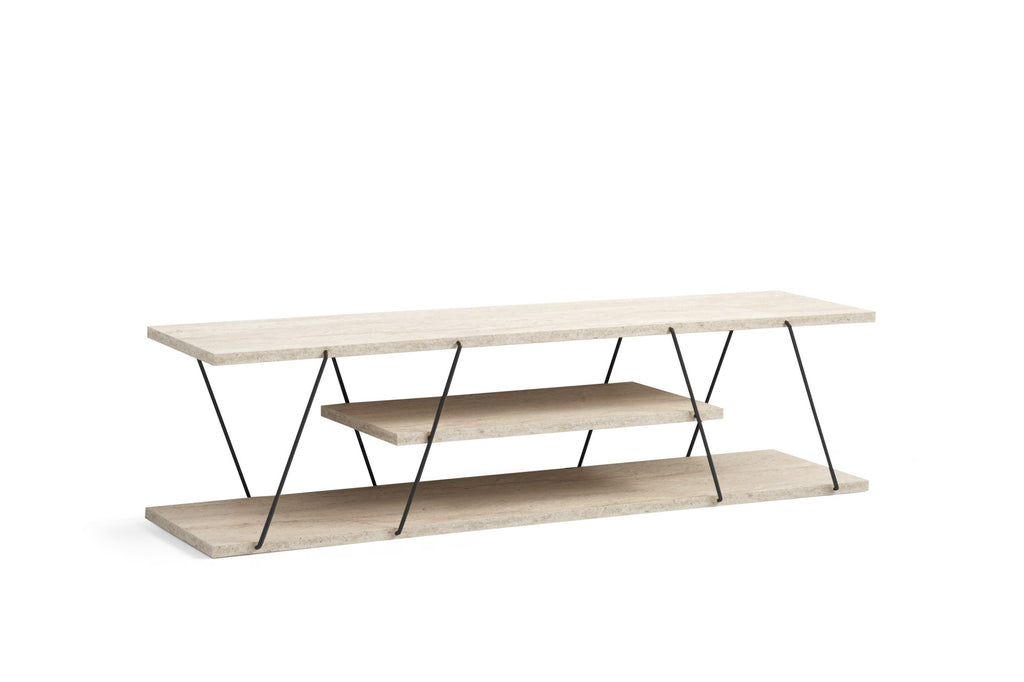 Canaz TV Units - Travertine / Black