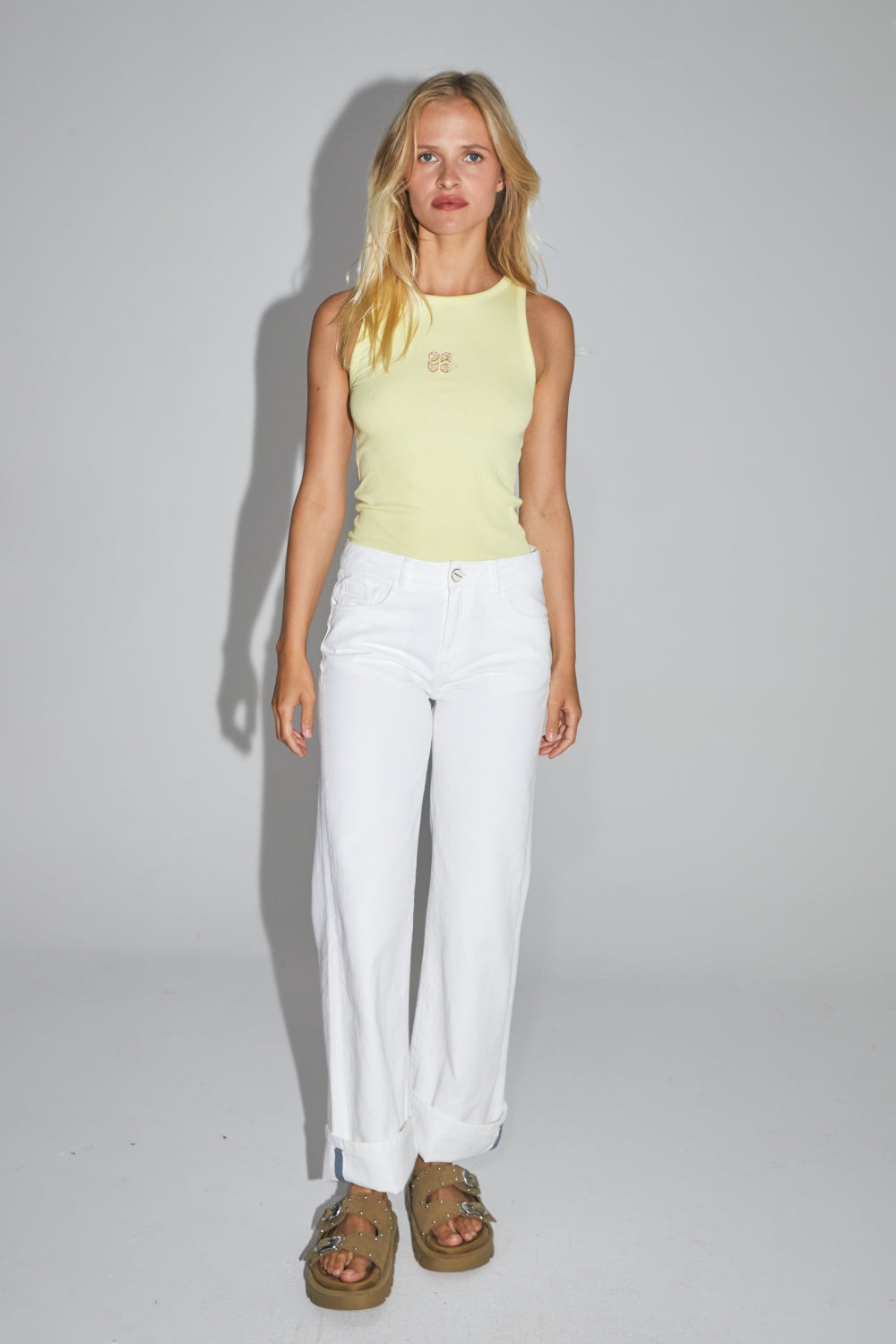Kate Straight White Denim Made In Portugal