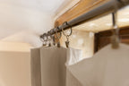 Adjustable Curtain + Clip Rings - Double Plain Cotton Gauze - Gaïa - Twine