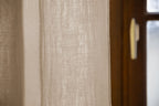 Adjustable Curtain + Clip Rings - Double Plain Cotton Gauze - Gaïa - Twine