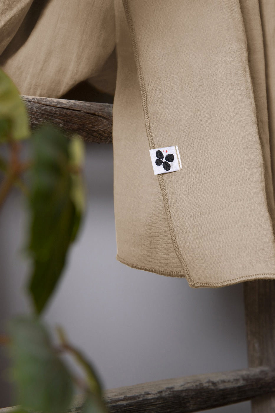 Adjustable Curtain + Clip Rings - Double Plain Cotton Gauze - Gaïa - Twine